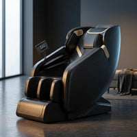 4D Massage Chair Full Body, Zero Gravity Massage Chair with Heat and Foot Massage with Airbags, Kneading, Bluetooth, LCD Touch Control - Black — Studio Shot