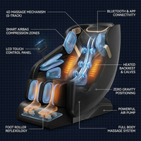 4D Massage Chair Full Body, Zero Gravity Massage Chair with Heat and Foot Massage with Airbags, Kneading, Bluetooth, LCD Touch Control - Black — How It Works