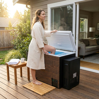 Cold Plunge Tub Built for Year-Round Recovery, 33°F Cooling, Built-In Compressor, Ozone Sanitation — Lifestyle